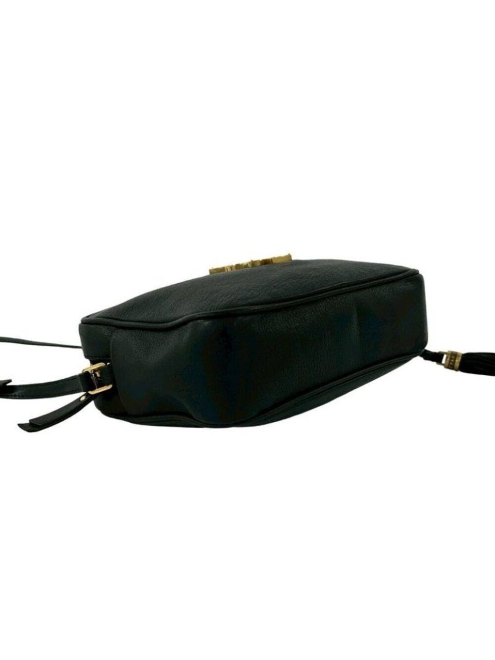 Saint Laurent Paris YSL Logo Leather Tassel Mini Shoulder Bag Pochette Black - Picture 7 of 10